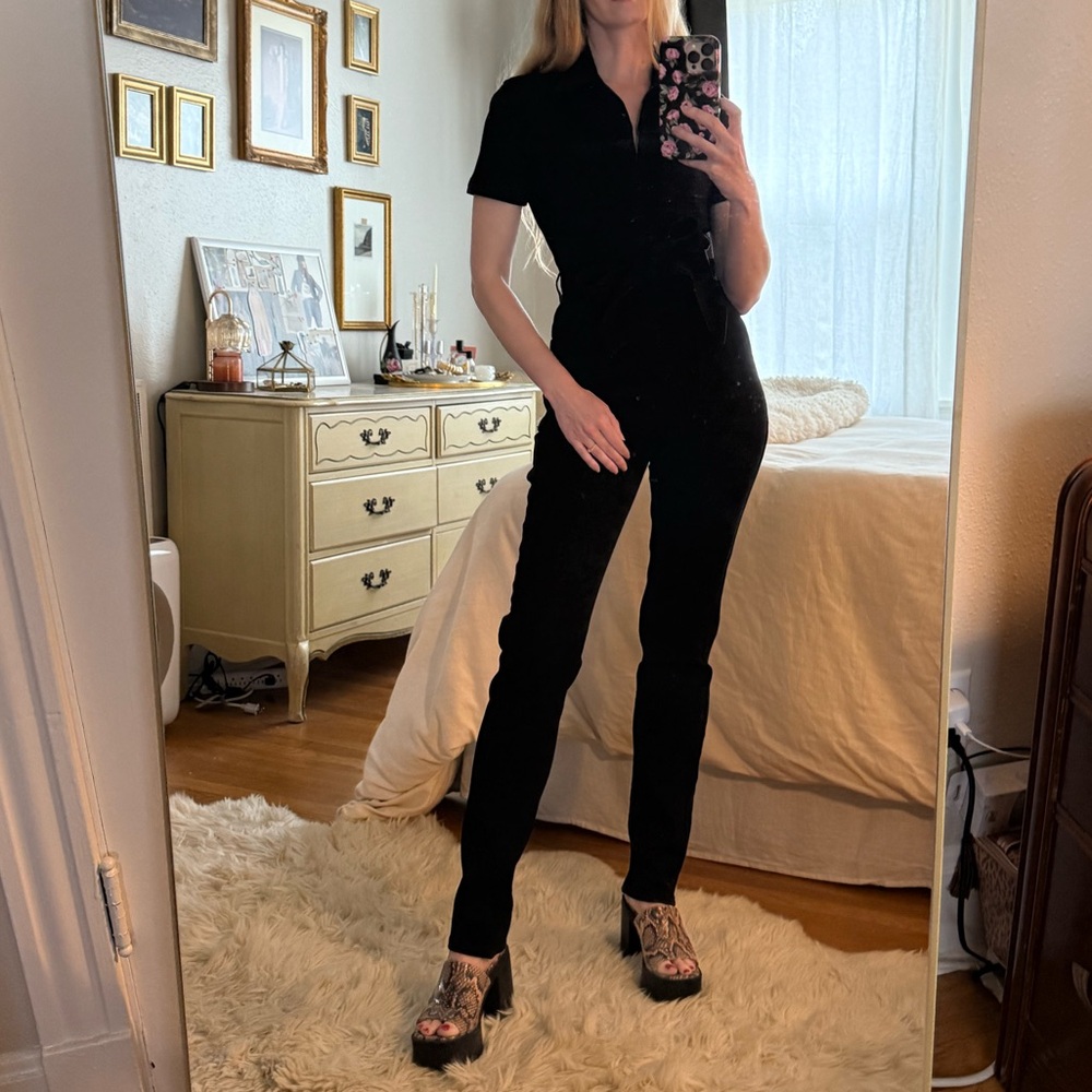 Aritzia Ten Black Denim Notice Jumpsuit